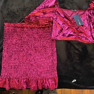 Tempted velvet skirt set